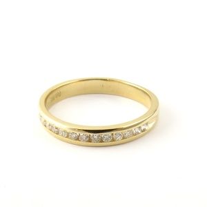 Vintage 14 Karat Yellow Gold Diamond Wedding Band… - image 1